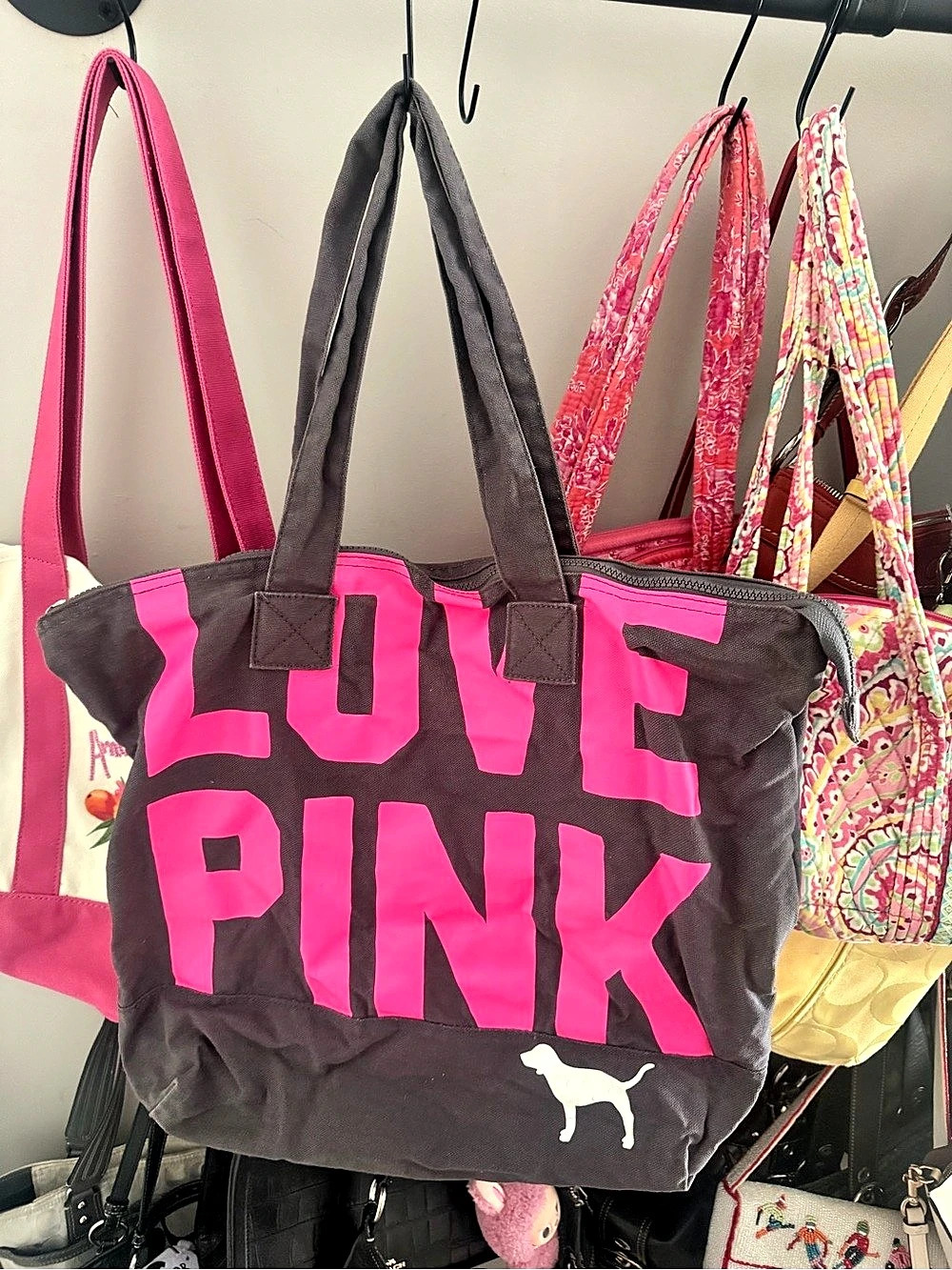 Victoria's Secret Tote Bag Black & Pink